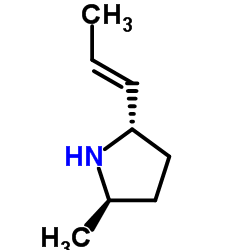 (2R,5S)-2-Methyl-5-[(1E)-1-propen-1-yl]pyrrolidine结构式