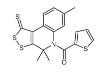 thiophen-2-yl-(4,4,7-trimethyl-1-sulfanylidenedithiolo[3,4-c]quinolin-5-yl)methanone结构式