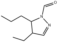 4-Ethyl-4,5-dihydro-5-propyl-1H-pyrazole-1-carbaldehyde structure