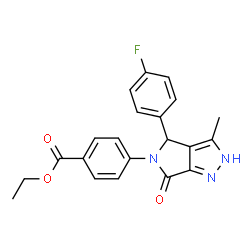 ethyl 4-(4-(4-fluorophenyl)-3-methyl-6-oxo-4,6-dihydropyrrolo[3,4-c]pyrazol-5(1H)-yl)benzoate结构式