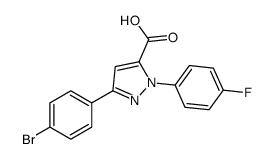 3-(4-BROMOPHENYL)-1-(4-FLUOROPHENYL)-1H-PYRAZOLE-5-CARBOXYLIC ACID结构式