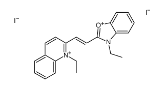 3-ethyl-2-[2-(1-ethylquinolin-1-ium-2-yl)ethenyl]-1,3-benzoxazol-3-ium,diiodide Structure