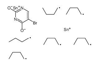 (5-bromo-2-tributylstannyloxypyrimidin-4-yl)oxy-tributylstannane Structure