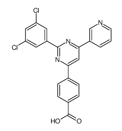 4-[2-(3,5-dichlorophenyl)-6-pyridin-3-ylpyrimidin-4-yl]benzoic acid Structure