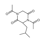 (3S)-1,4-diacetyl-3-(2-methylpropyl)piperazine-2,5-dione结构式