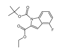 4-fluoroindole-1,2-dicarboxylic acid 1-tert-butyl ester 2-ethyl ester Structure