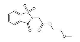 2-methoxyethyl 2-(1,1-dioxido-3-oxobenzo[d]isothiazol-2(3H)-yl)acetate结构式