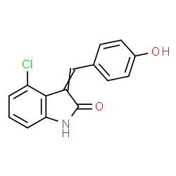 4-CHLORO-3-(4-HYDROXY-BENZYLIDENE)-1,3-DIHYDRO-INDOL-2-ONE structure