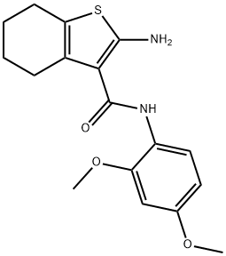 2-氨基-N-(2,4-二甲氧基苯基)-4,5,6,7-四氢苯并[B]噻吩-3-甲酰胺结构式