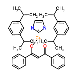 [1,3-Bis(2,6-diisopropylphenyl)imidazol-2-ylidene](1,3-diphenyl-1,3-propanedionato)copper(I) Structure