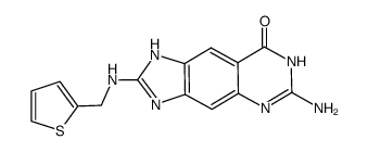 6-amino-2-[(2-thienylmethyl)amino]-1,7-dihydro-8H-imidazo[4,5-g]quinazolin-8-one结构式