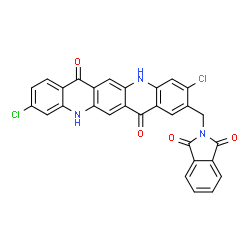 3,10-Dichloro-5,12-dihydro-2-(1,3-dioxoisoindolin-2-yl)methyl-5,12-diazapentacene-7,14-dione结构式