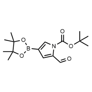 Tert-butyl 2-formyl-4-(4,4,5,5-tetramethyl-1,3,2-dioxaborolan-2-yl)-1H-pyrrole-1-carboxylate Structure