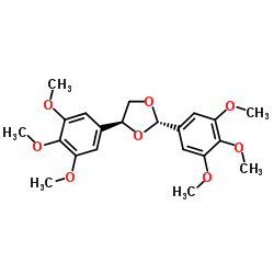 (±)反式-2,5-双(3,4,5-三甲氧基苯基)-1,3-二氧戊环结构式