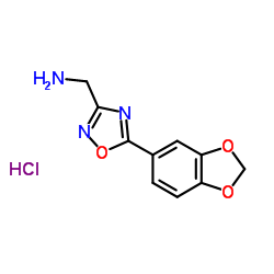 1-[5-(1,3-Benzodioxol-5-yl)-1,2,4-oxadiazol-3-yl]methanamine hydrochloride (1:1)结构式