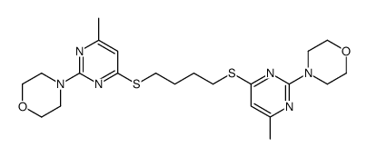 4-[4-methyl-6-[4-(6-methyl-2-morpholin-4-ylpyrimidin-4-yl)sulfanylbutylsulfanyl]pyrimidin-2-yl]morpholine Structure