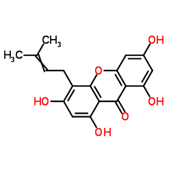 1,3,6,8-Tetrahydroxy-4-(3-methyl-2-buten-1-yl)-9H-xanthen-9-one Structure