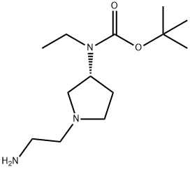[(R)-1-(2-Amino-ethyl)-pyrrolidin-3-yl]-ethyl-carbamic acid tert-butylester Structure