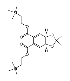 bis(2-(trimethylsilyl)ethyl) cis-5,6-dihydroxy-1,3-cyclohexadiene-2,3-dicarboxylate O-acetonide结构式