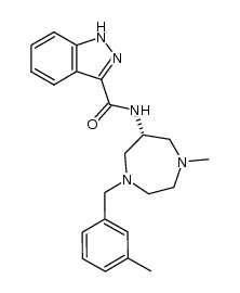 (R)-N-[1-methyl-4-(3-methyl)benzylhexahydro-1,4-diazepin-6-yl]-1H-indazole-3-carboxamide结构式