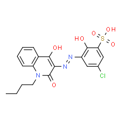 3-[(1-butyl-1,2-dihydro-4-hydroxy-2-oxo-3-quinolyl)azo]-5-chloro-2-hydroxybenzenesulphonic acid结构式