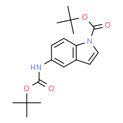 5-(tert-butoxycarbonylamino)-1-(tert-butoxycarbonyl)indole structure