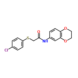 2-(4-CHLOROPHENYLTHIO)-N-(4-OXACHROMAN-6-YL)ETHANAMIDE结构式