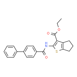 ethyl 2-([1,1-biphenyl]-4-carboxamido)-5,6-dihydro-4H-cyclopenta[b]thiophene-3-carboxylate structure