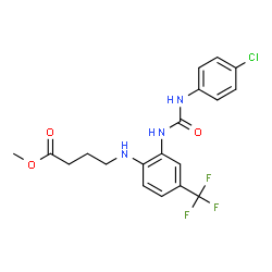 METHYL 4-[2-([(4-CHLOROANILINO)CARBONYL]AMINO)-4-(TRIFLUOROMETHYL)ANILINO]BUTANOATE Structure