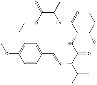 N-[(4-Methoxyphenyl)methylene]-L-Val-L-Ile-L-Ala-OEt结构式