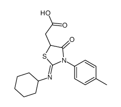 2-[2-cyclohexylimino-3-(4-methylphenyl)-4-oxo-1,3-thiazolidin-5-yl]acetic acid结构式