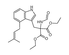 (Dimethylallyl-skatyl)-formaminomalonsaeure-diethylester Structure