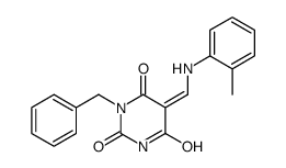 (5Z)-1-benzyl-5-[(2-methylanilino)methylidene]-1,3-diazinane-2,4,6-trione结构式