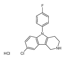 8-Chloro-5-(4-fluoro-phenyl)-2,3,4,5-tetrahydro-1H-pyrido[4,3-b]indole; hydrochloride Structure