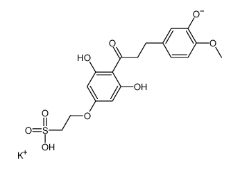 potassium,2-[3,5-dihydroxy-4-[3-(3-hydroxy-4-methoxyphenyl)propanoyl]phenoxy]ethanesulfonate Structure