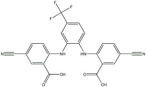 Benzoic acid,2,2-[[4-(trifluoromethyl)-1,2-phenylene]diimino]bis[5-cyano- (9CI) Structure