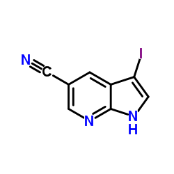 3-碘-1H-吡咯并[2,3-b]吡啶-5-甲腈结构式