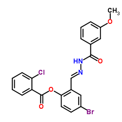 4-Bromo-2-{(E)-[(3-methoxybenzoyl)hydrazono]methyl}phenyl 2-chlorobenzoate Structure