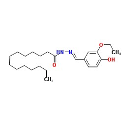 N'-[(E)-(3-Ethoxy-4-hydroxyphenyl)methylene]tetradecanehydrazide结构式