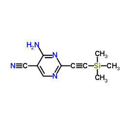 4-Amino-2-[(trimethylsilyl)ethynyl]-5-pyrimidinecarbonitrile Structure