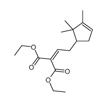 diethyl [2-(2,2,3-trimethyl-3-cyclopenten-1-yl)ethylidene]malonate structure