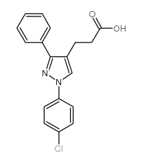 1-(4-氯苯基)-3-苯基吡唑-4-丙酸结构式