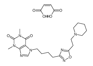 7-{4-[5-(2-piperidinoethan-1-yl)-1,2,4-oxadiazol-3-yl]-butan-1-yl}-theophylline-maleinate Structure