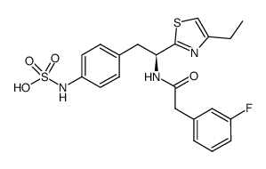 (S)-4-(2-(4-ethylthiazol-2-yl)-2-(2-(3-fluorophenyl)acetamido)ethyl)phenylsulfamic acid Structure