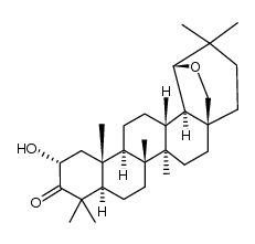 19β,28-epoxy-2α-hydroxy-18α-oleanan-3-one Structure