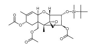 3α-(tert-Butyldimethylsiloxy)-4β,8α,15-triacetoxy-12,13-epoxytrichothec-9-ene结构式