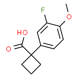 1-(3-fluoro-4-methoxyphenyl)cyclobutane-1-carboxylic acid structure