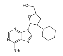 [(2S,4R,5R)-5-(6-aminopurin-9-yl)-4-piperidin-1-yloxolan-2-yl]methanol Structure