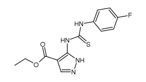 ethyl 5-(3-(4-fluorophenyl)thioureido)-1H-pyrazole-4-carboxylate结构式