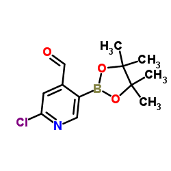 2-Chloro-5-(4,4,5,5-tetramethyl-1,3,2-dioxaborolan-2-yl)isonicotinaldehyde Structure